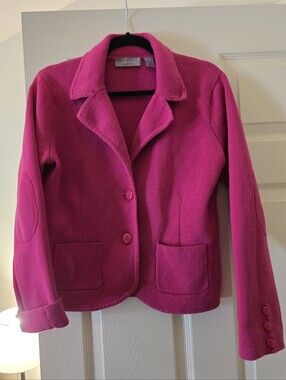 Liz Claiborne Fuchsia Knit Blazer